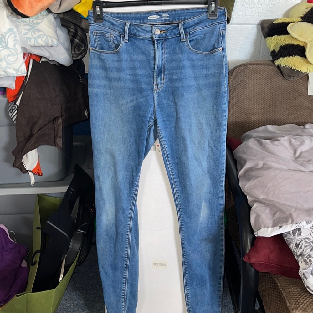 old navy high rise rockstar fleece lined jeans